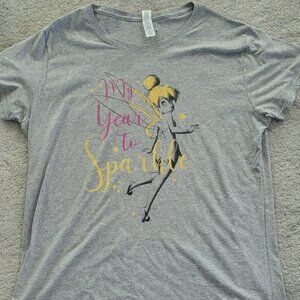 Juniors' Disney Tinkerbell Sparkle Year Tee-XL-NWOT